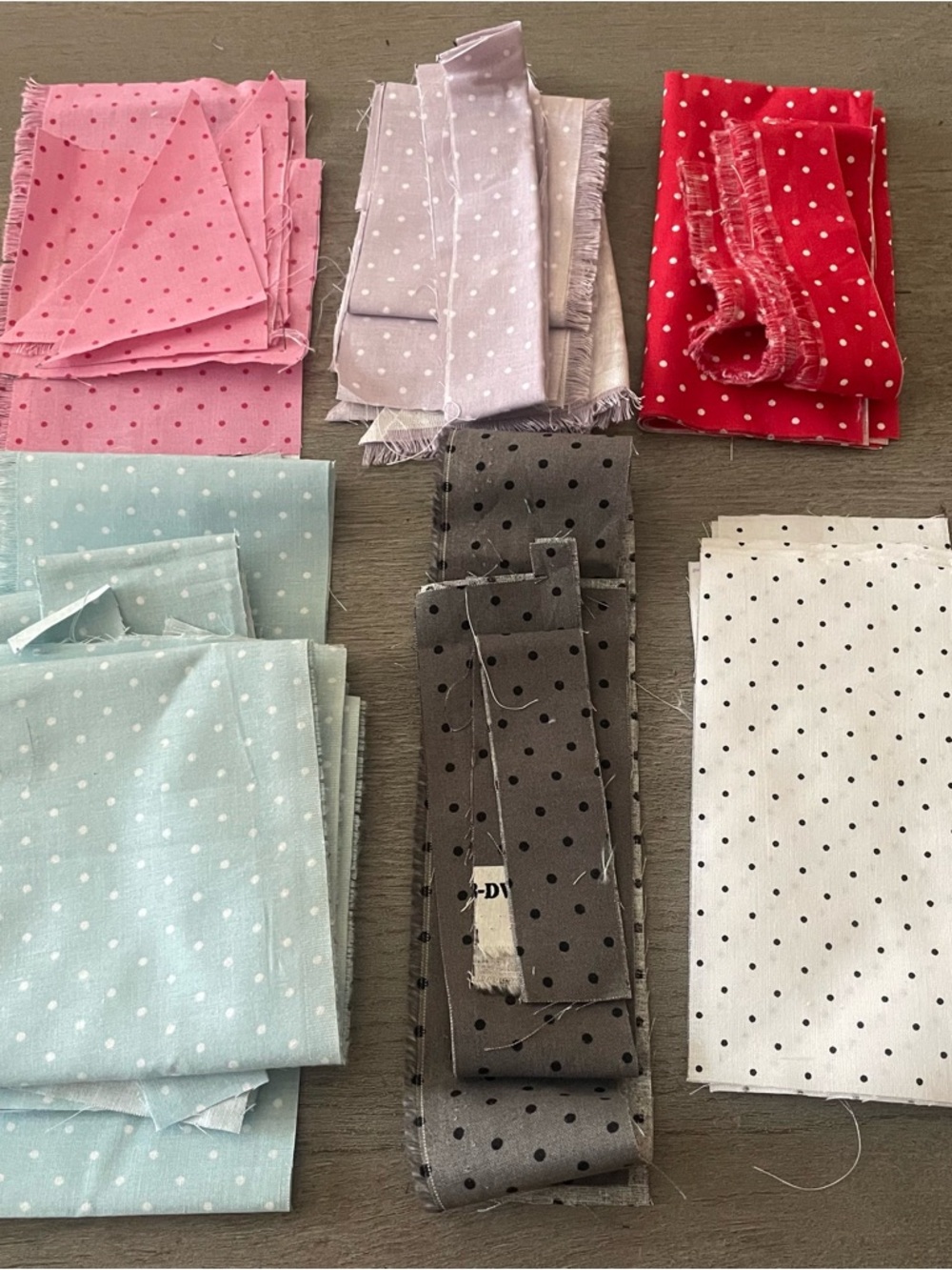 Large Polka Dot Scrap Fabric Bundle